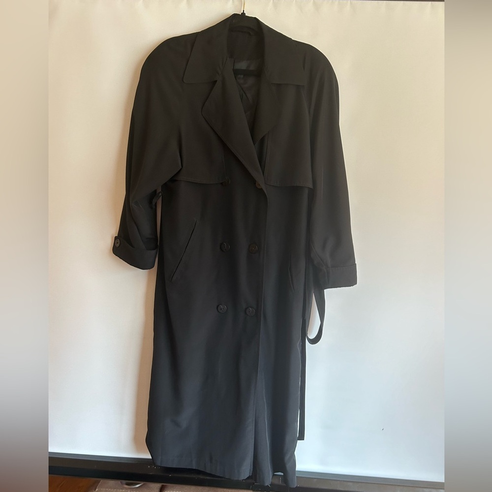 AMERICAN BAZAAR BLACK DOUBLE BACK FLAPS & DOUBLE BREASTED WITH BELT WOMEN’S 4P